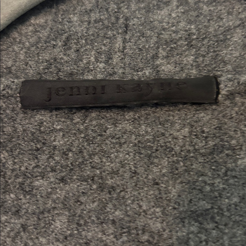 Jenni Kayne Sweater Coat Dark Gray Wool Yak Open Front Cardigan Medium - Picture 3 of 7